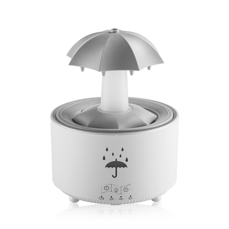 Humidificador de gotas de agua con paraguas giratorio, para el hogar, con niebla densa, luces de arcoíris de escritorio, control remoto, máquina de aromaterapia