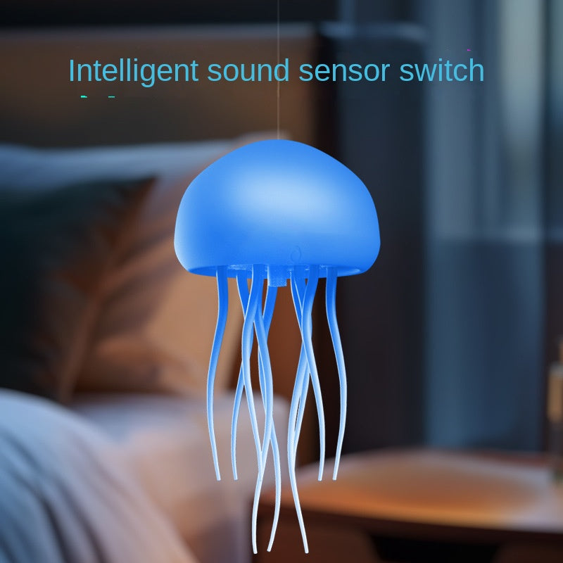 Lámpara de medusa con control por voz, lámpara de ambiente, lámpara de noche, tentáculos inteligentes, degradado a todo color, batería incorporada.