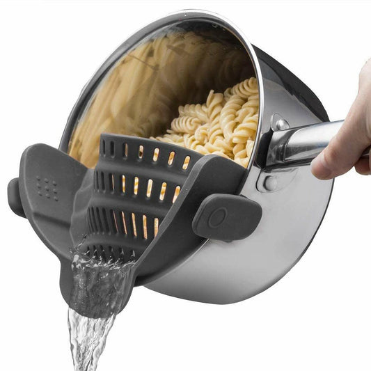 Filtro de pasta de silicona, filtro de drenaje de boca ancha, filtro de agua para verduras y frutas, abrazadera para borde de olla, bloque de drenaje