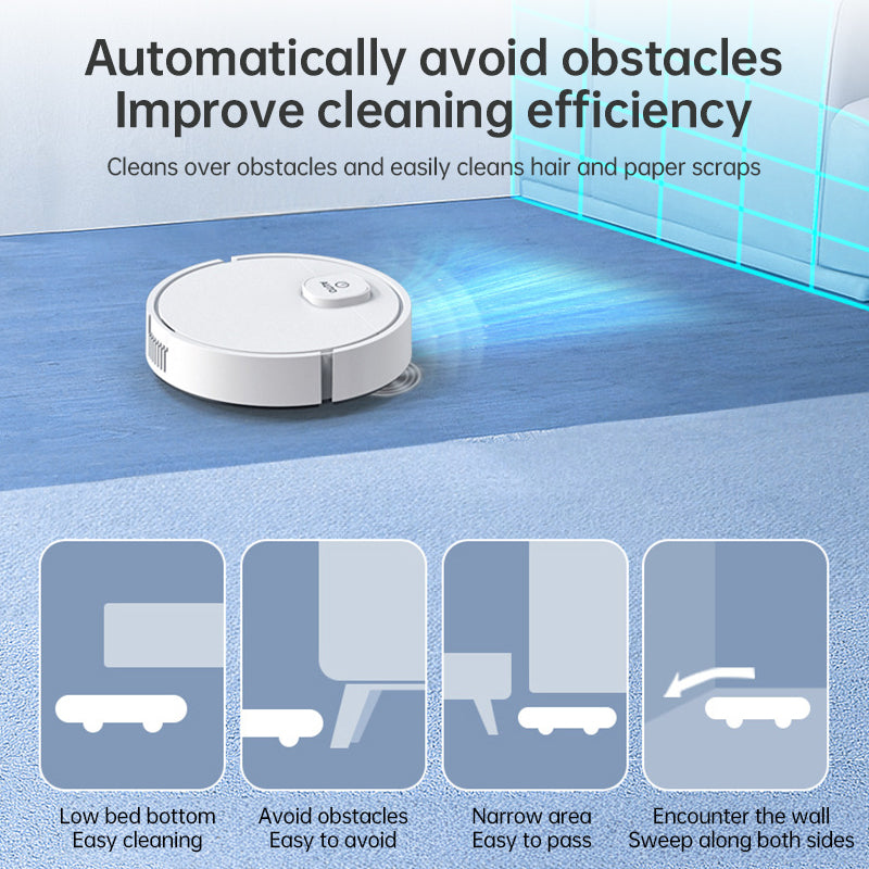 3-in-1 Sweeping Robot: USB Charging, 1000Pa Suction, Auto-Clean for Pet Hair, Carpets & Floors**