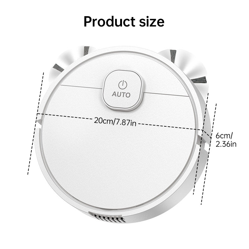 3-in-1 Sweeping Robot: USB Charging, 1000Pa Suction, Auto-Clean for Pet Hair, Carpets & Floors**