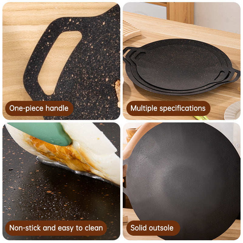 Outdoor Domestic Barbecue Pan Korean Style Round Portable General Purpose Pan Iron Plate Barbecue Pan