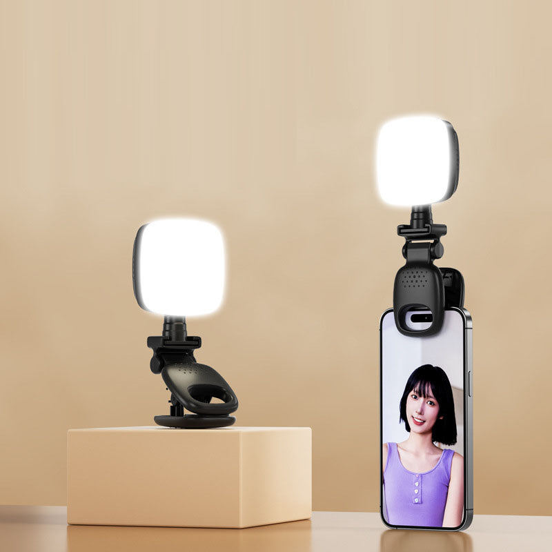 Luz de relleno de belleza en vivo, luz de bolsillo portátil, versión de carga, luz para selfies, mini luz de relleno para teléfono con clip
