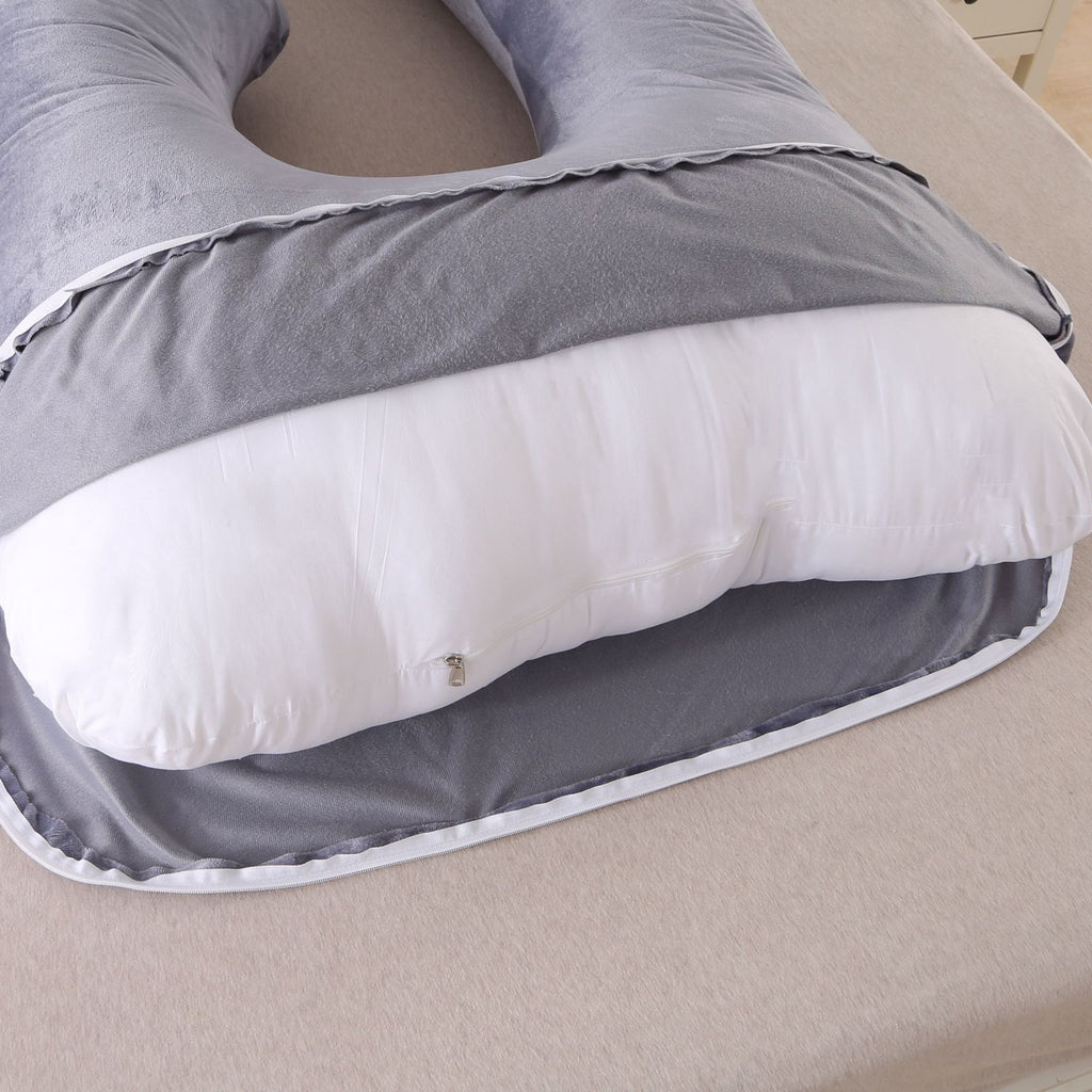 Pregnant women's detachable crystal velvet G-type side lying waist protection pillow