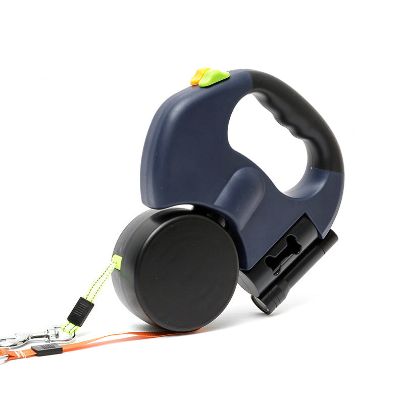 One to two dog leash medium-sized and small dog teddy 2-in-1 dual head automatic retractable dog leash