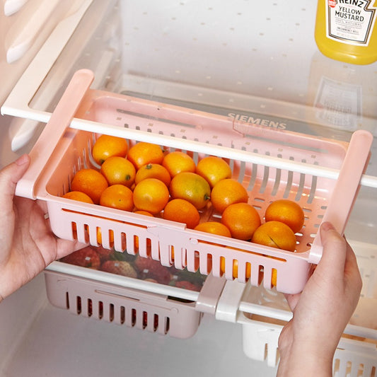 Divisor retráctil para refrigerador, organizador, estante de almacenamiento para el hogar, caja de clasificación extraíble, marco divisor para refrigerador