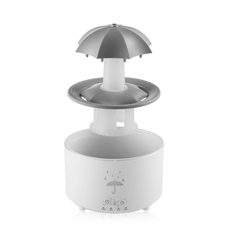 Humidificador de gotas de agua con paraguas giratorio, para el hogar, con niebla densa, luces de arcoíris de escritorio, control remoto, máquina de aromaterapia