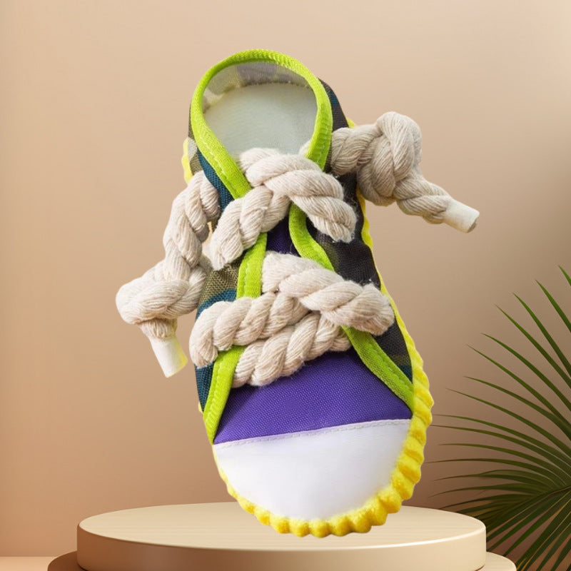 Durable Dog Toy Slippers for Self-Entertainment and Teeth Cleaning with Cotton Rope for Pet Dogs