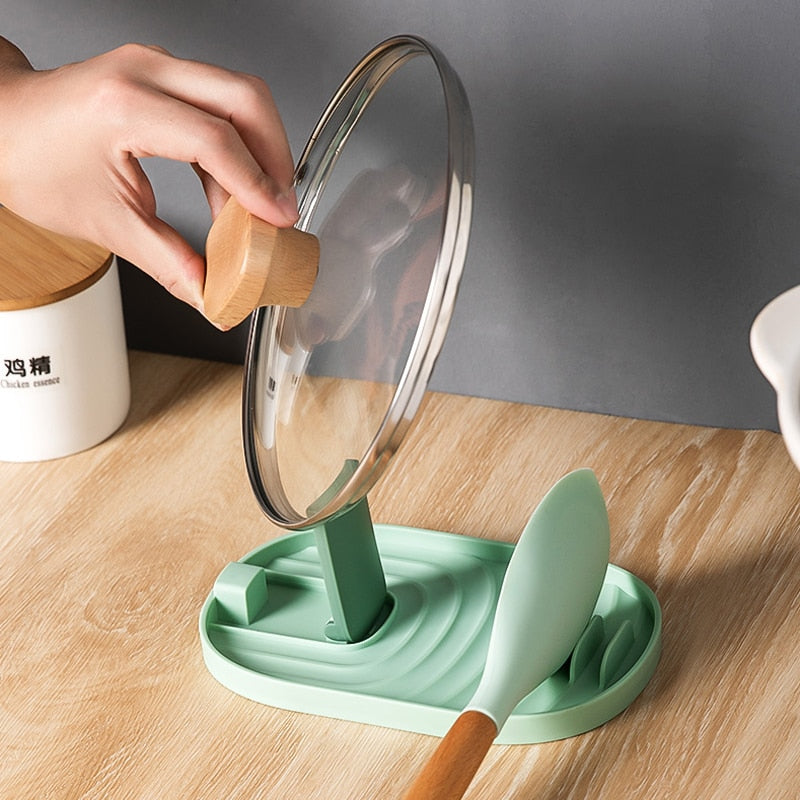 Folding Pot Cover Rack Shovel Rack Integrated Storage Rack Kitchen Stove Storage Rack Drain Tool Chopsticks Spoon Rack